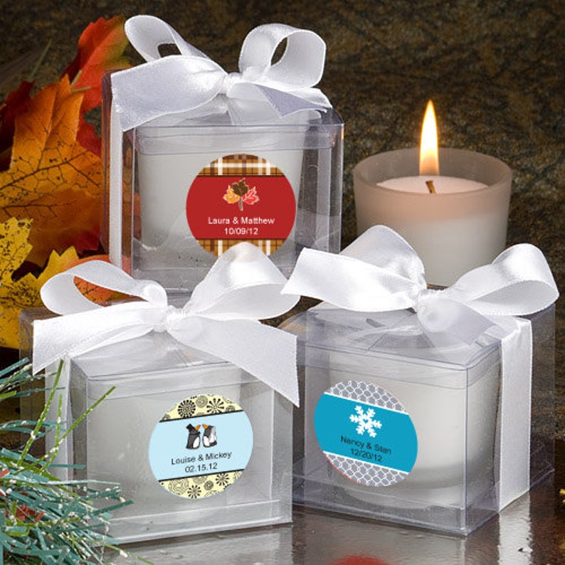 2096 Personalized Votive Candle Wedding Party Favors Etsy