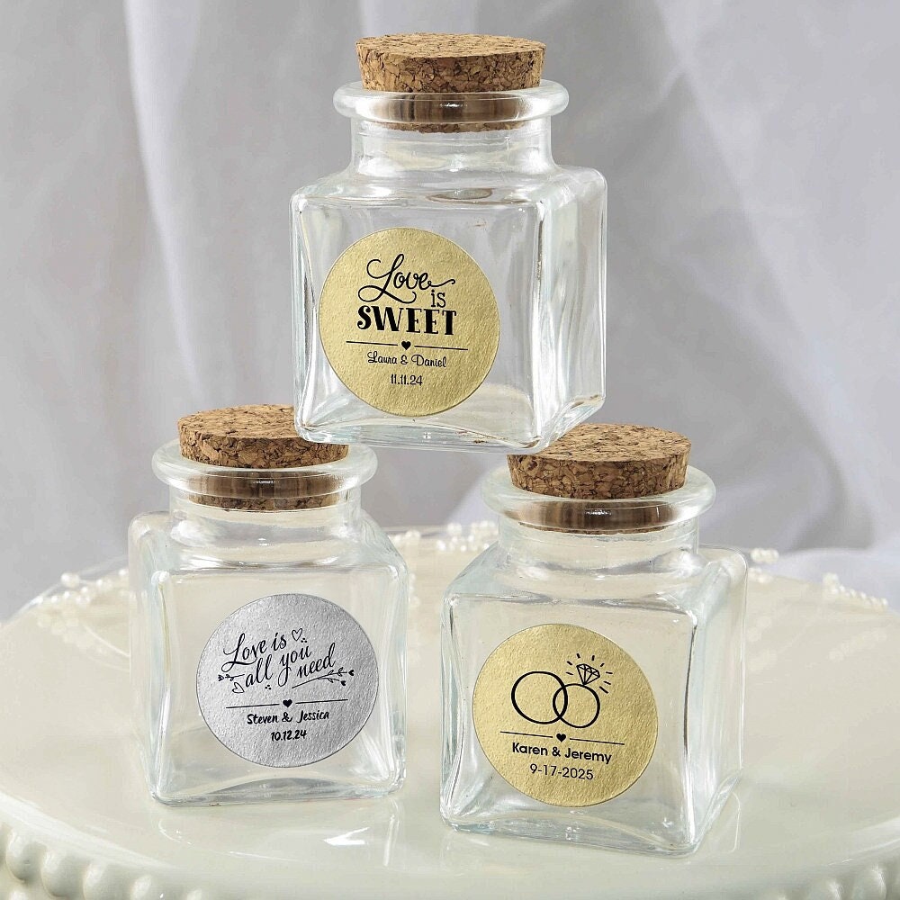 Clear Glass Jars With Cork Stoppers - Perfect For Weddings, Birthdays, And  Holiday Decorations - Includes Labels And Stickers - Temu