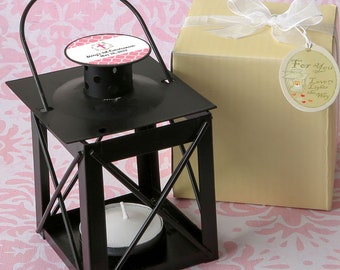 12-70 Personalized Expressions Love Lights The Way Black Metal Luminous Lanterns - Outdoor Wedding Shower Party Favors   18896ST