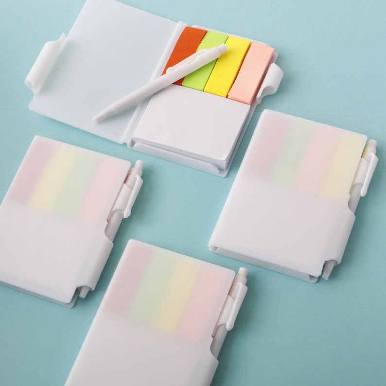 30 200 Plain White Notebook W Plastic Cover Sticky Tabs Diy Etsy