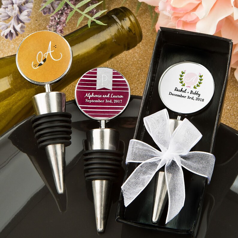 1596 Personalized Monogram Wine Bottle Stopper Wedding Etsy