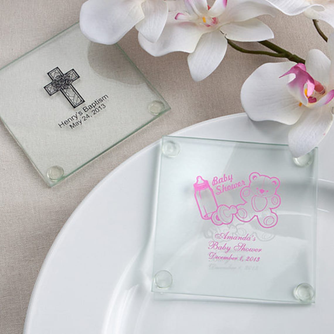 20200 Personalized Glass Coasters w/ Optional Display Box Etsy