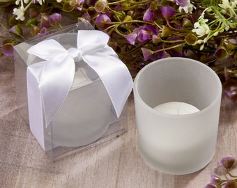 20-96 Plain Frosted Glass Candle - DIY Wedding Party Favors  15433