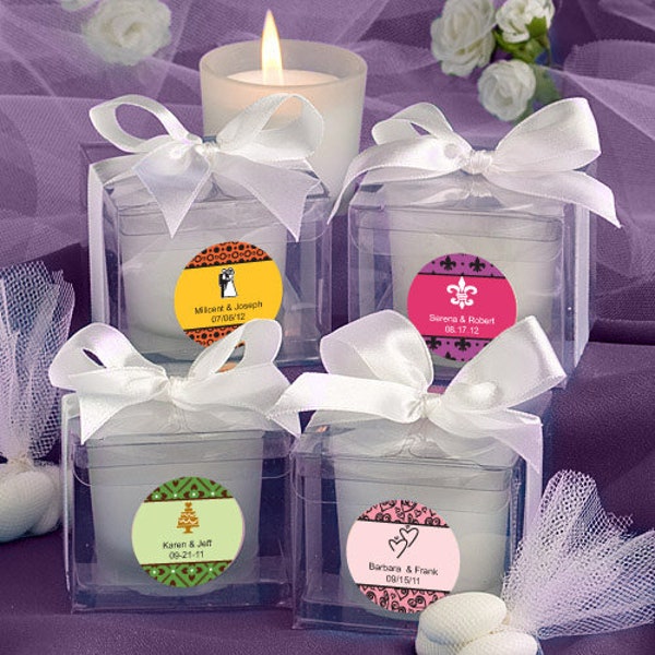 20-96 Personalized Votive Candle - Wedding Party Favors  15433ST