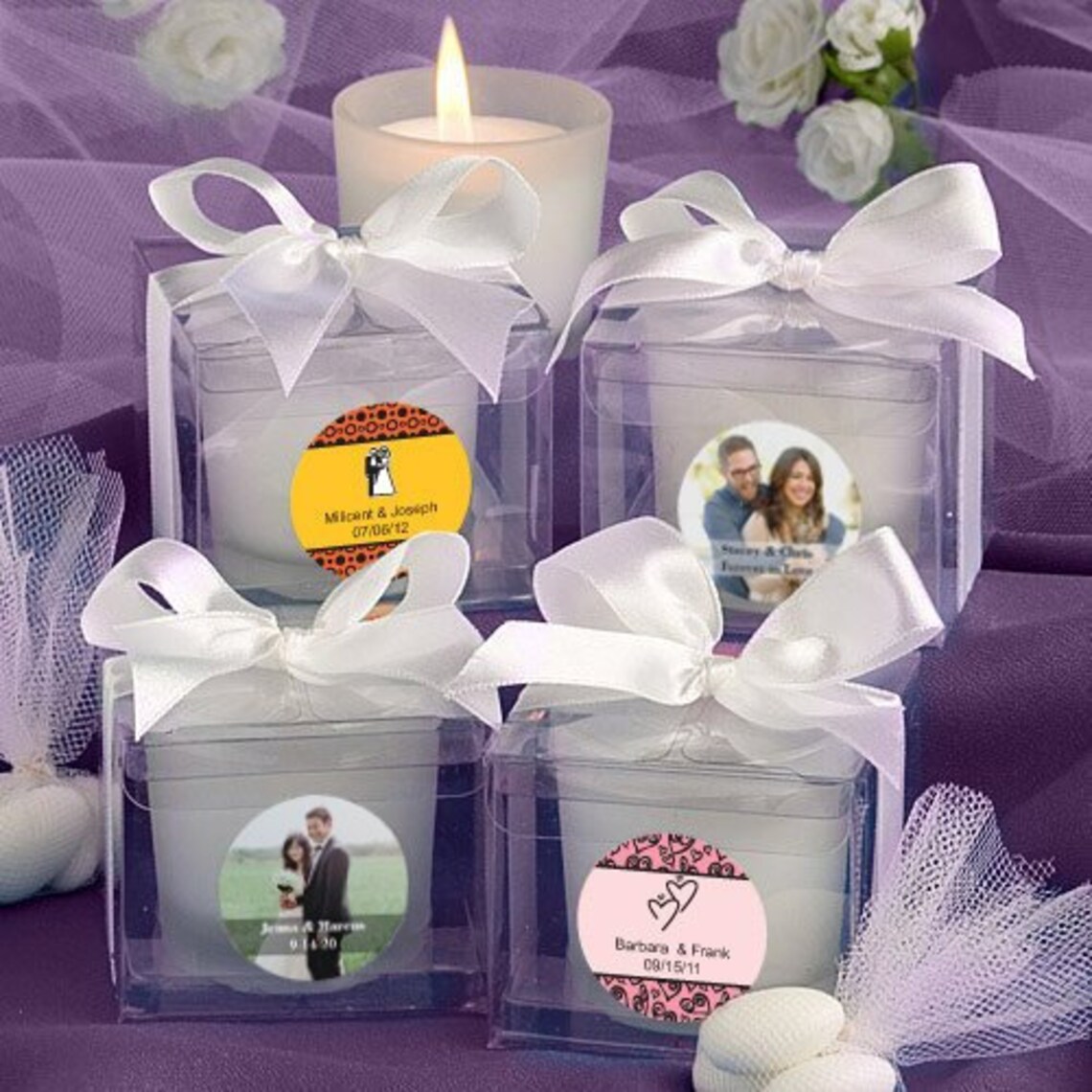 2496 Personalized Religious Votive Candle w/ Box Baptism Etsy