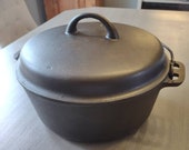 Vintage Iron Mountain by Griswold Cast Iron 8 Dutch Oven With Trivet Fully Cleaned and Seasoned