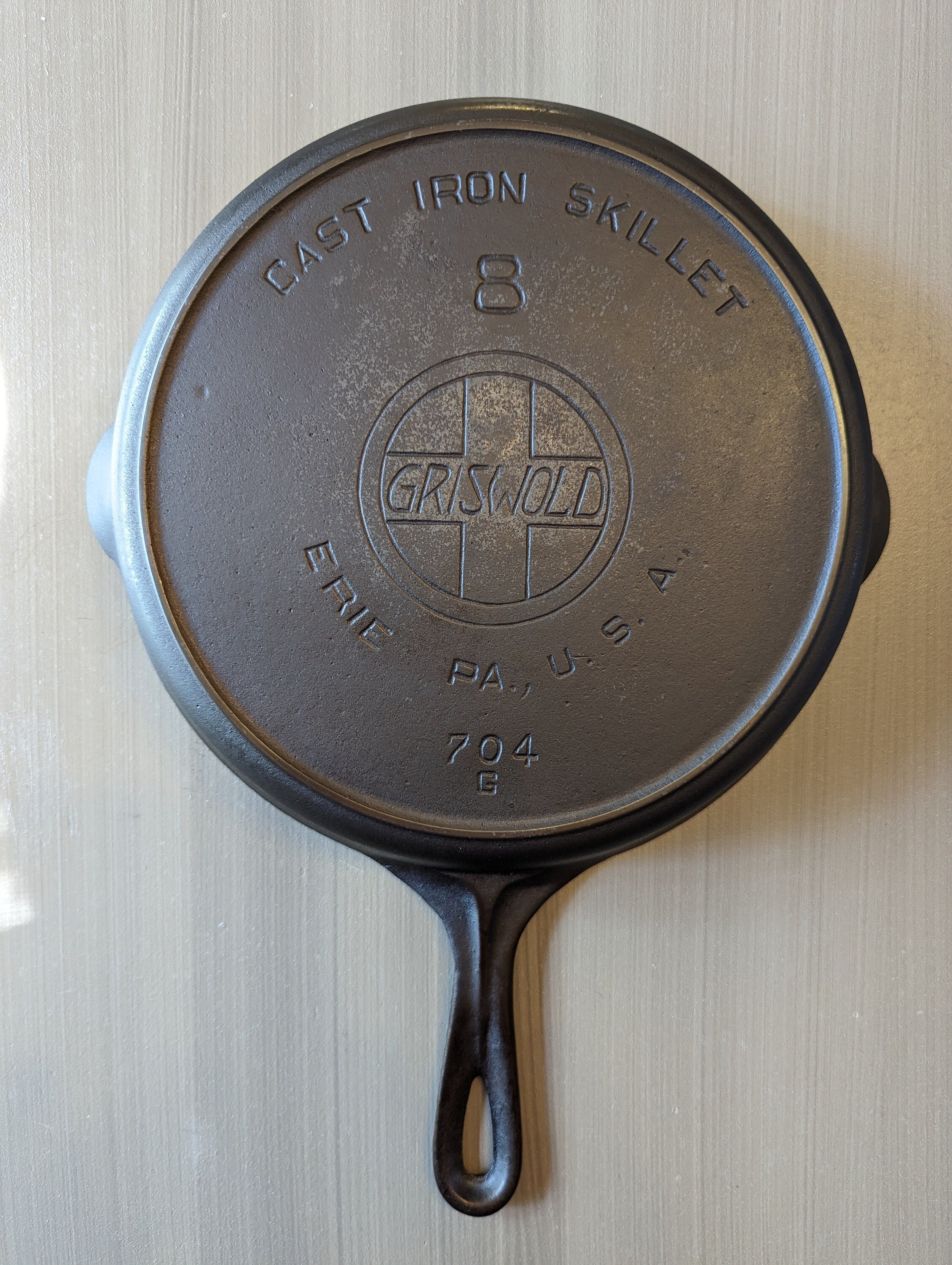 Fully Restored GRISWOLD CAST IRON #9 SKILLET Large Logo 11 Seasoned Flat