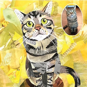 8x10 Custom Cat Pet Portrait Collage image 1