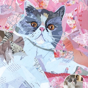 8x10 Custom Cat Pet Portrait Collage image 3