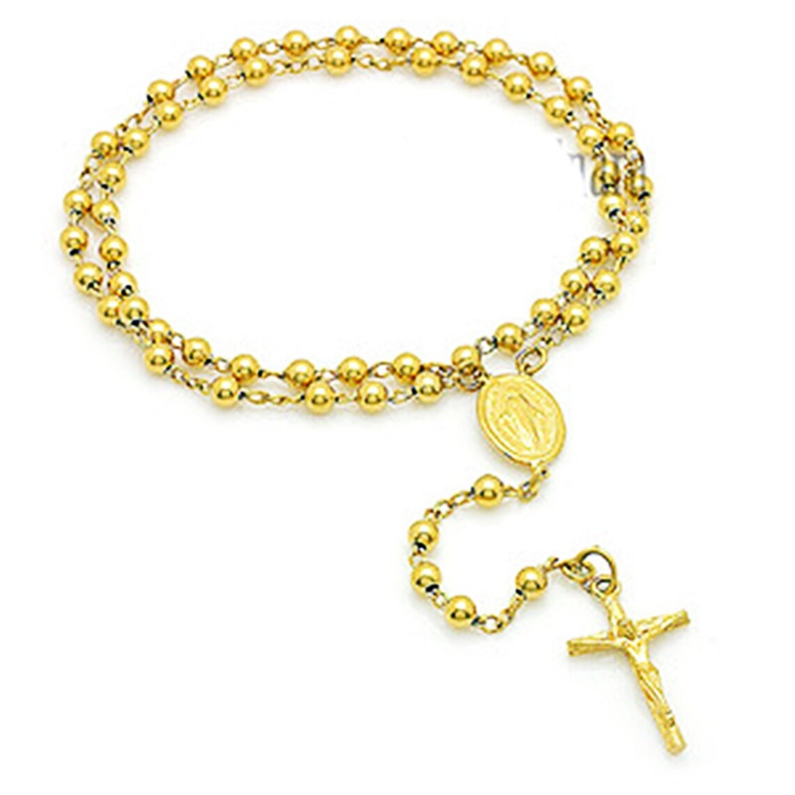 Unique 24k Solid Gold Rosary Necklace 3.5mm Ball by Etsy
