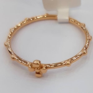 14k 18k solid gold Catholic Rosary Ring minimalist  by estherleejewel