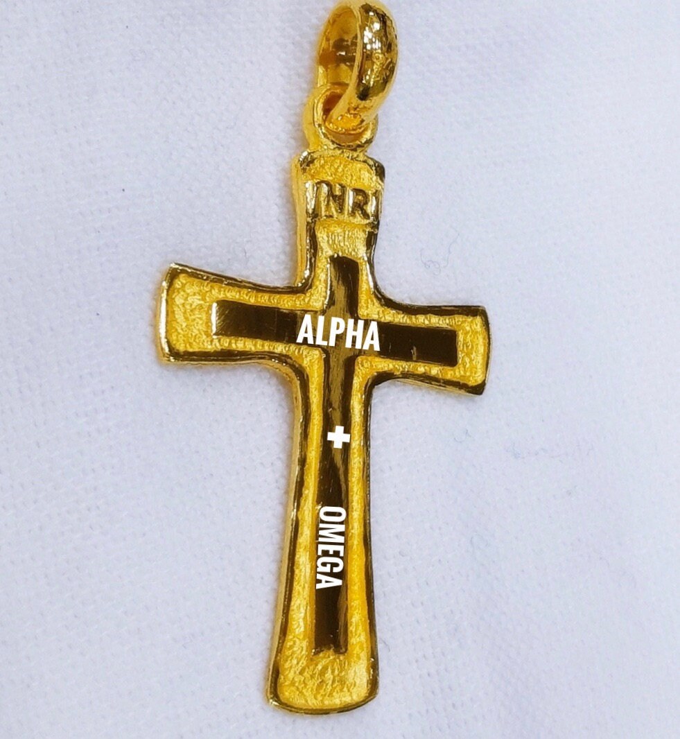24k Solid Gold Cross Pendant 999 