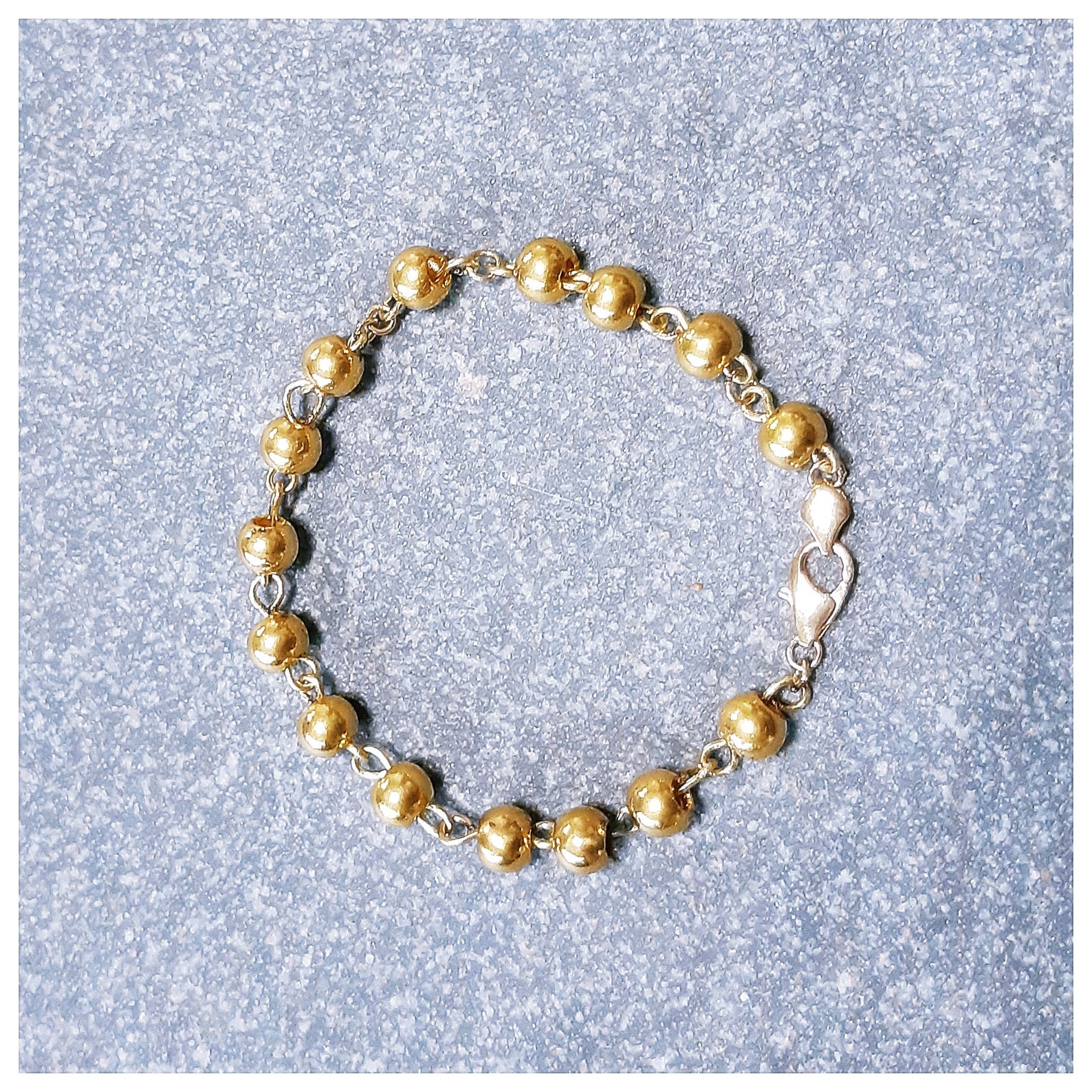 24k Solid Gold Bracelet Pure Gold 7mm Ball Etsy