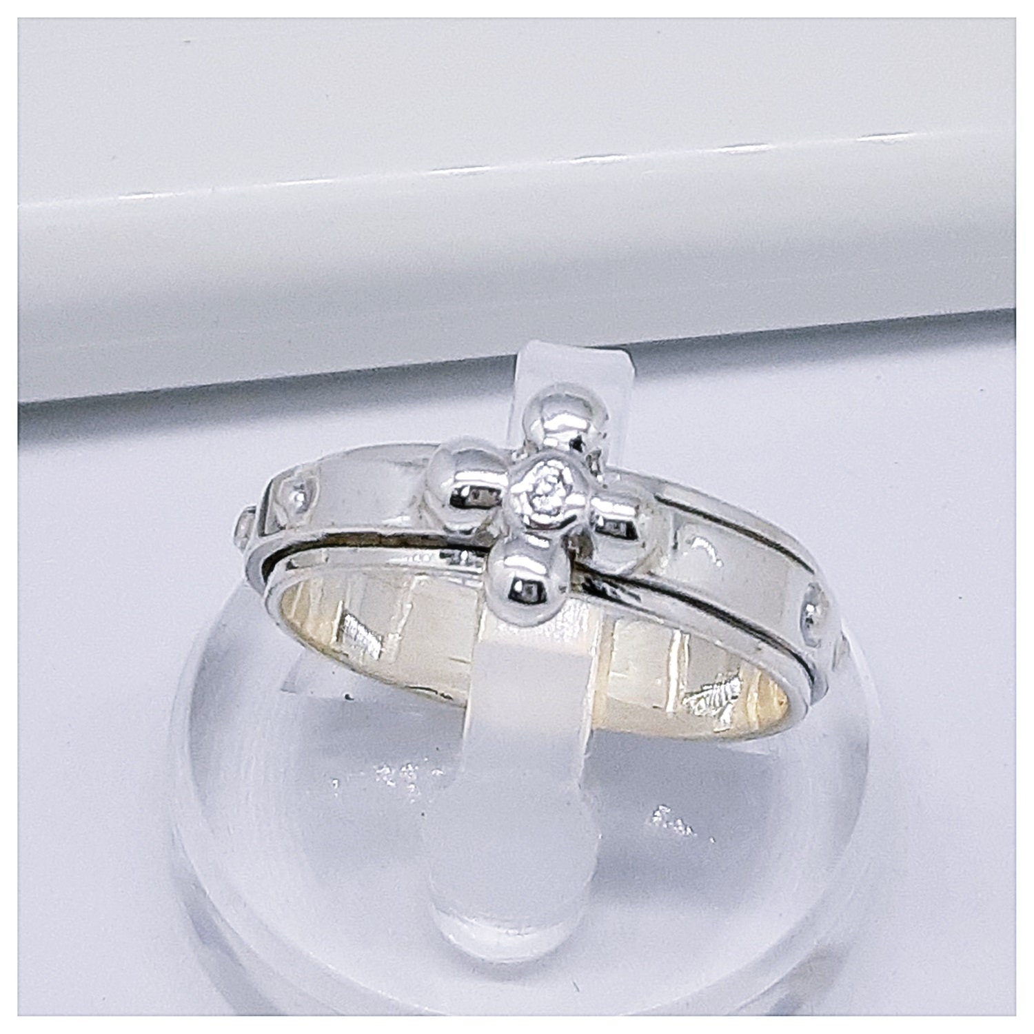 925 Sterling Silver Anillo Banda y sólida Spinner meditación hecho a mano todas las tallas h-143