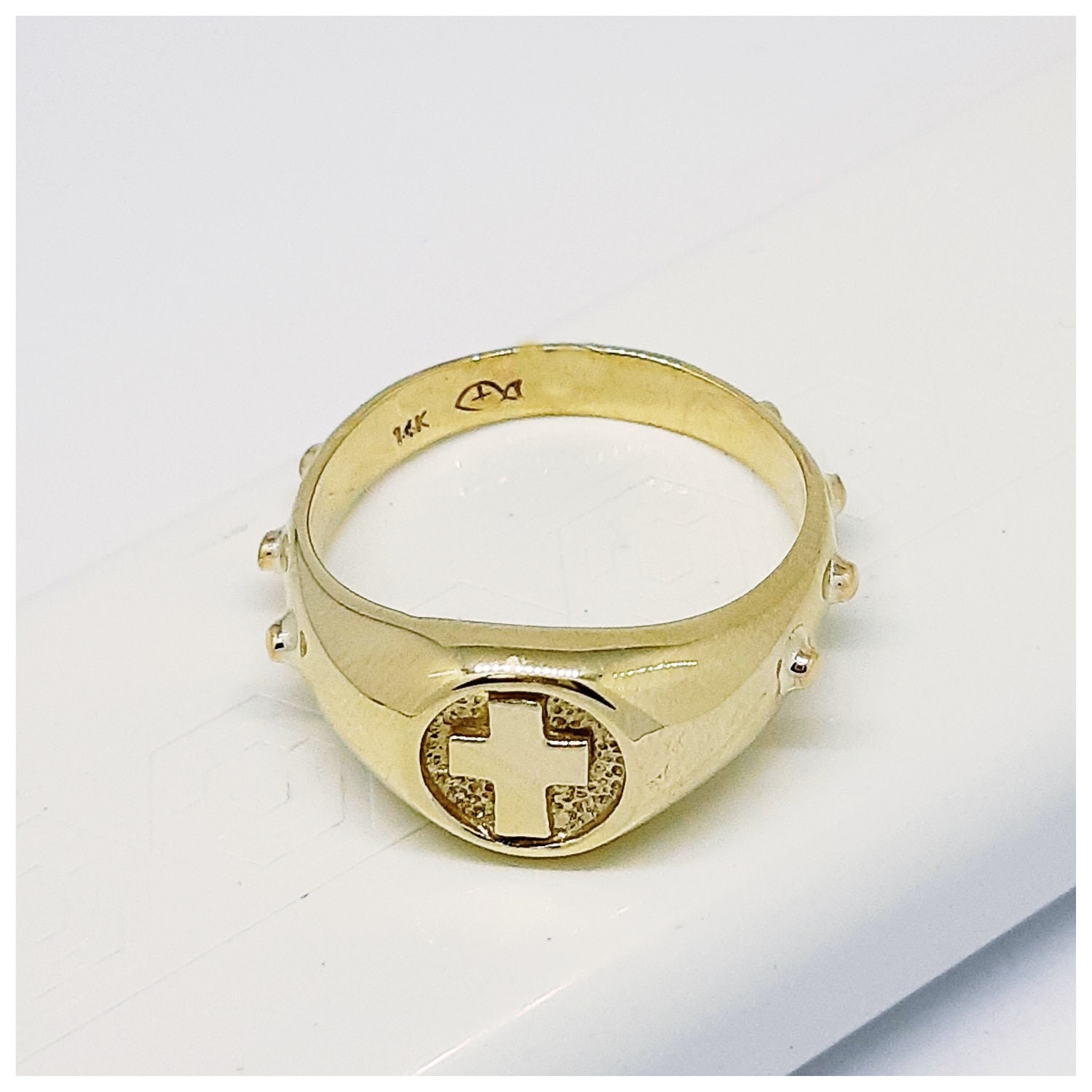 Catholic rosary ring 925 silver 14 gold rosary ring rosario Etsy