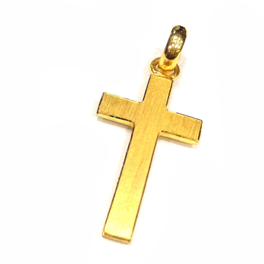 24k Solid Gold Cross Pendant Pure Gold by Estherleejewel 999 - Etsy