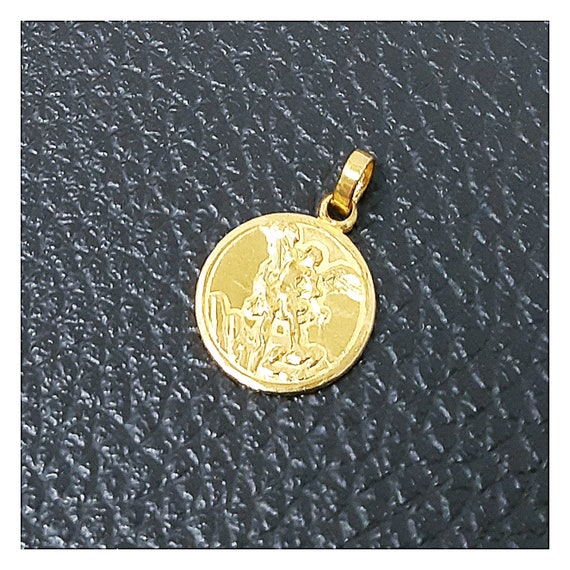 24k Solid Gold Saint Michael Archangel Pendant - Solid Gold Saint Michael Pendant 24k Solid Gold Saint Michael Archangel Pendant - Solid Gold Saint Michael Pendant
