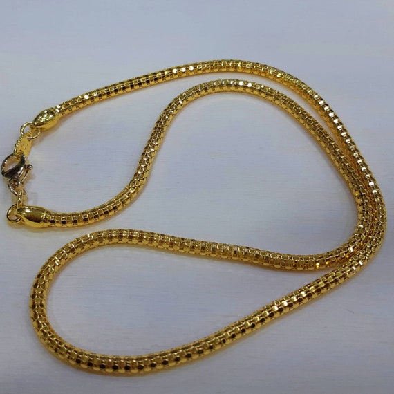 Cadena collar de oro macizo 24k de Estherleejewel - Etsy España