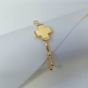 14k/18k  solid gold dainty  cross rosary ring  by estherleejewel