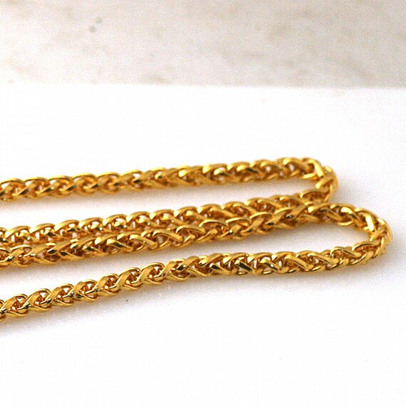 24k Solid Gold Lope Chain Necklace Men 
