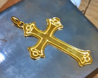 24k solid gold cross pendant by estherleejewel 999 purity