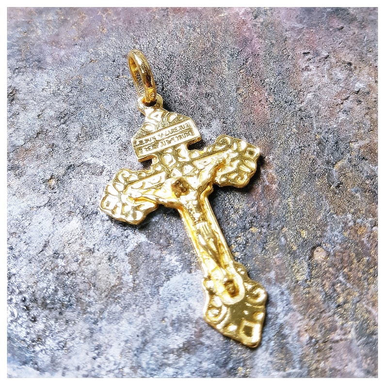 24k Solid Gold Pardon Crucifix Men