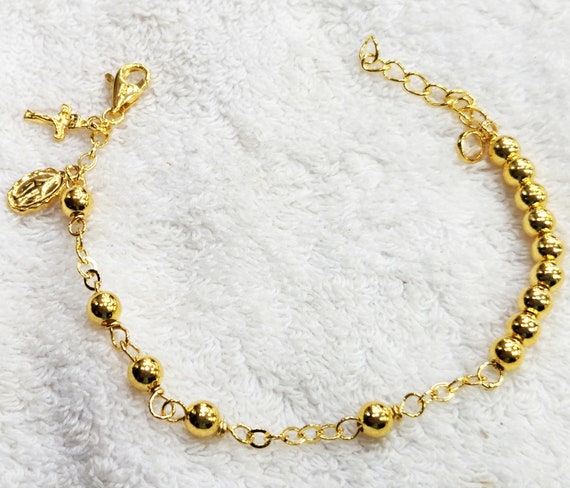 Gold baby rosary best sale bracelet