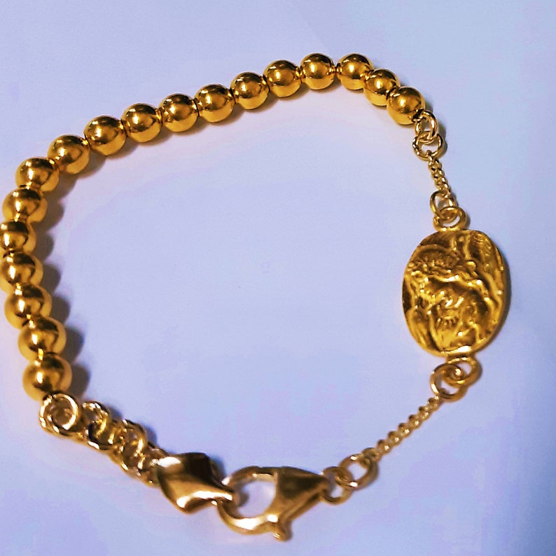 Unique 24k Solid Gold Guardian Angel Bracelet by Esther Lee Etsy UK