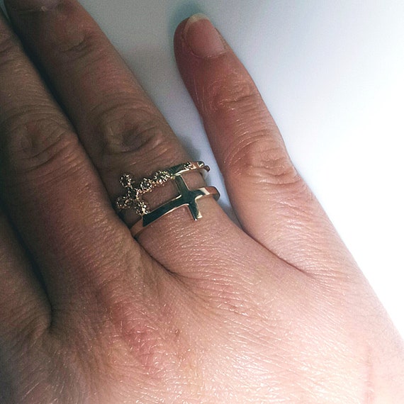 Catholic cross best sale ring