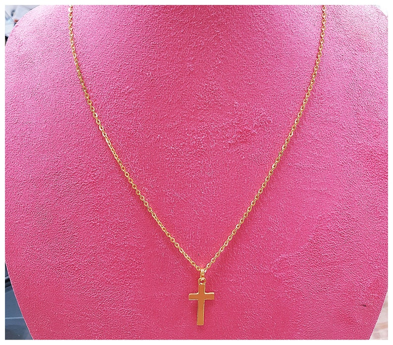 24k Solid Gold Cross Pendant Pure Gold by Estherleejewel Etsy