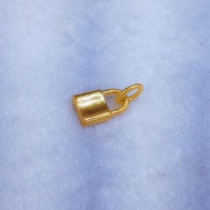 24k solid gold padlock pendant by estherleejewel 1pc