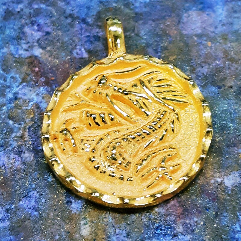 thumbnail image 2 of 18k Yellow Gold Filled Over Silver Dragon Pendant Necklace – 24-inch Rope Chain, D772 2 of 5