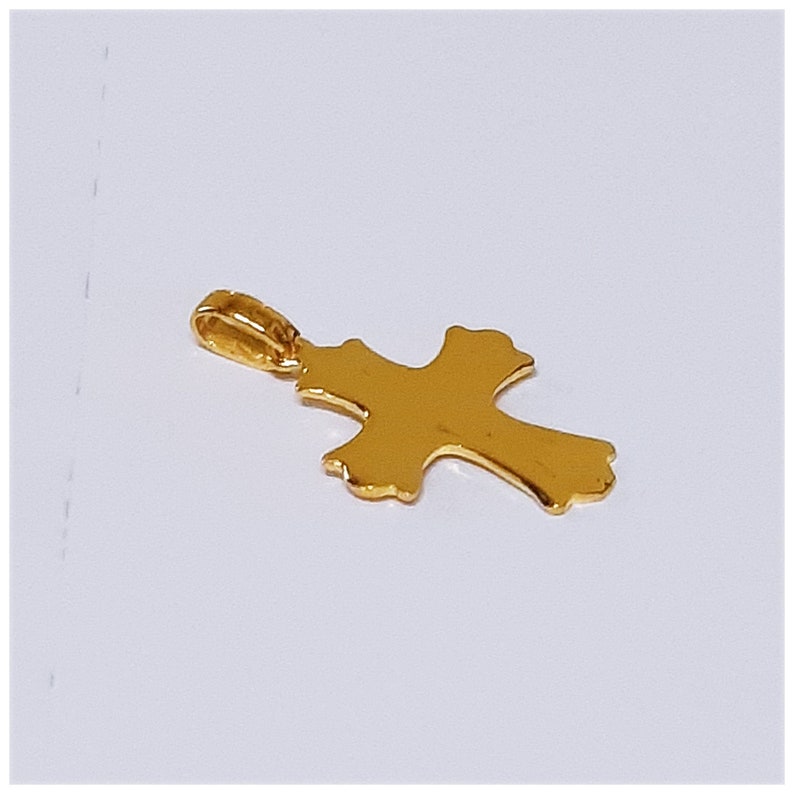 24k solid gold Rhodem cross pendant pure gold Etsy