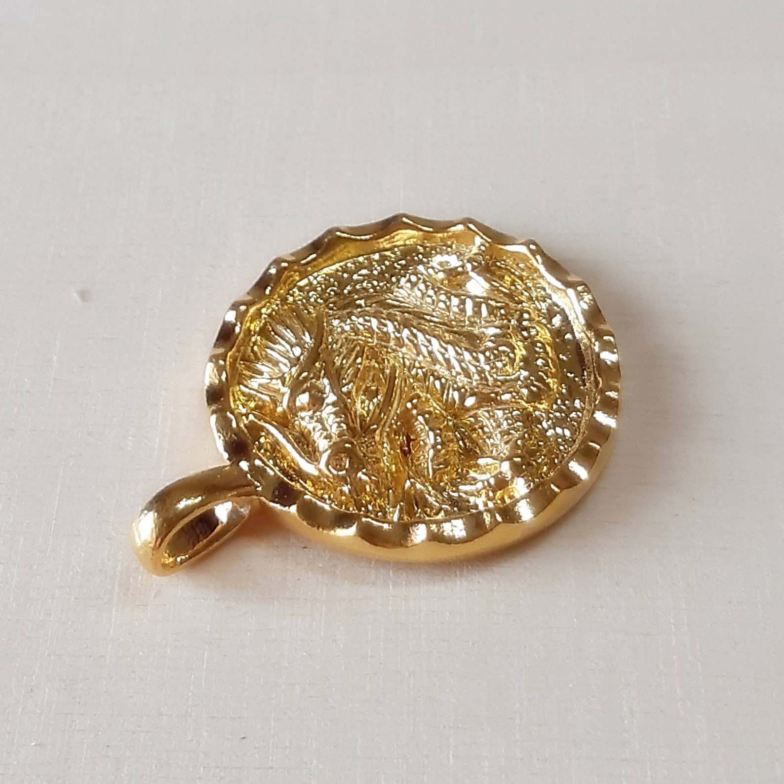 Unique 24k solid gold Dragon Pendant by Esther Lee 999 | Etsy