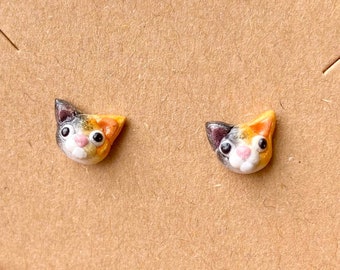 Calico Cat Stud Earrings!