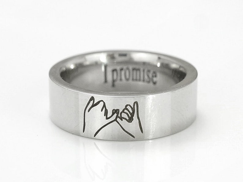Pinky Promise Ring for Women Pinky Swear Band Silver 6mm Etsy