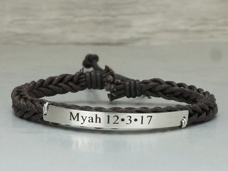 Matching Couple Bracelets Name Anniversary Date Bracelets Etsy