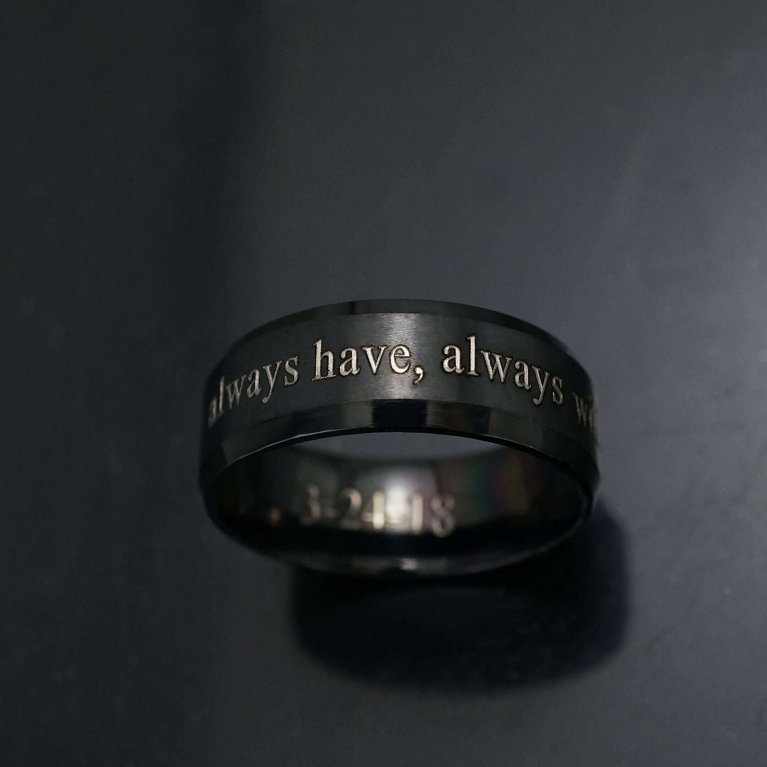 Custom Promise Ring for Men Personalized Memorial Band Larger Etsy