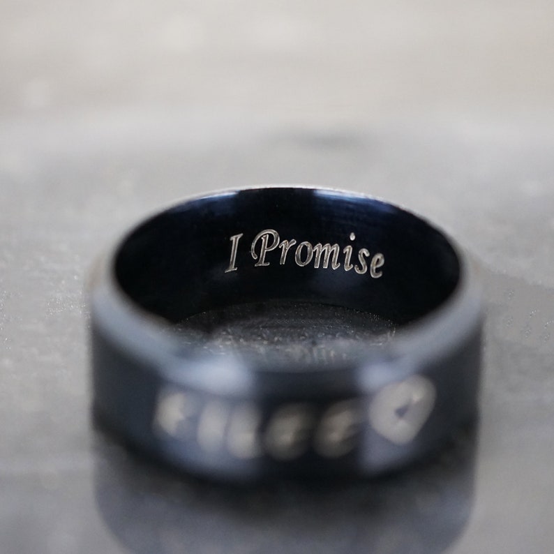 Mens Promise Ring Custom Engraved Band Eternity Wedding Etsy