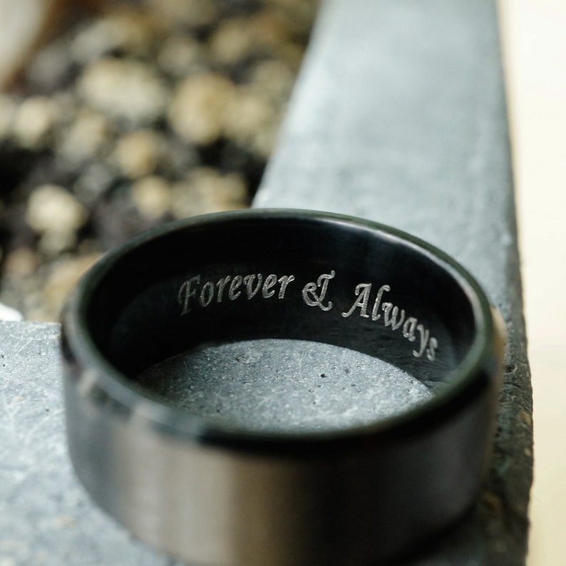 Mens Promise Ring Custom Engraved Band Eternity Wedding Etsy