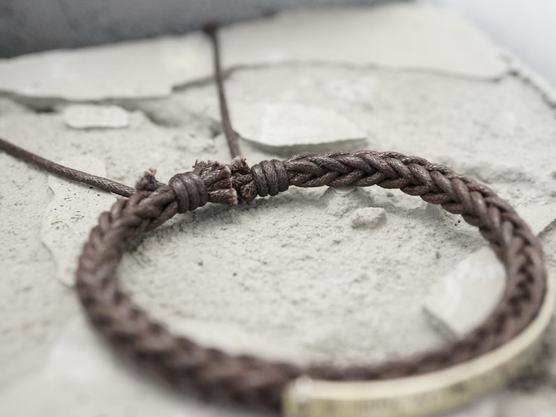 Matching Couple Bracelets Boyfriend Girlfriend Jewelry His and Her Forever Always Bracelets Engraved Bracelet Dark Brown Braided Cuff