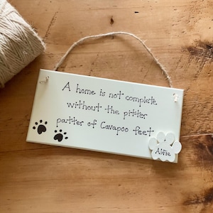 Cavapoo Gift, Personalised Wooden Plaque for Cavapoo owner, Rustic Wall Decor Dog Lover Gift