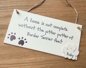 Border Terrier Gift, Personalised wooden plaque for Border Terrier owner, dog lover gift