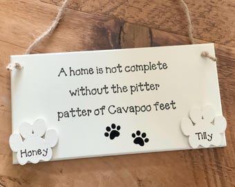 Personalised Cavapoo Wooden Plaque, Dog Lover Gift