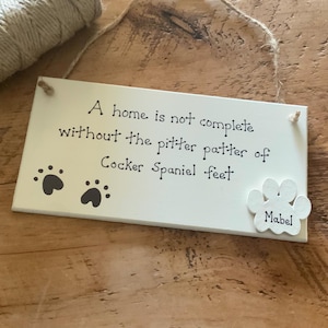 Cocker Spaniel Gift Personalised Wooden Plaque Rustic Handmade Dog Lover Gift