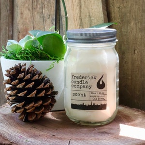 16 oz Soy Mason Jar Candle, Choose Your Scent, Soy Candle, Hygge, Minimalist, Container Candle, Rustic, BOHO, Loft, All Natural, Bathroom