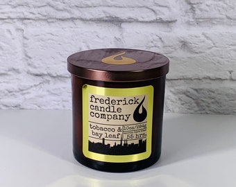 Luxury Soy Candle, Tobacco & Bay Leaf, Mens Votive Collection, Mens, Masculine, Minimalist, wood wick, gift for him, spring decor, hygge