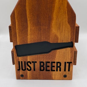 Wooden Just Beer It Beer Carrier