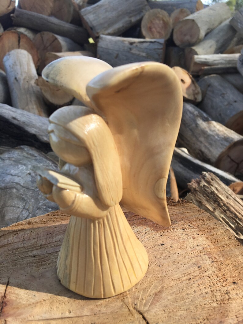 Hand Carved Wooden Angel Gift made from locally sourced Willow | Etsy