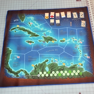Tapis de jeu pour marchands et maraudeurs en néerlandais 31 x 27 pouces avec bordure cousue